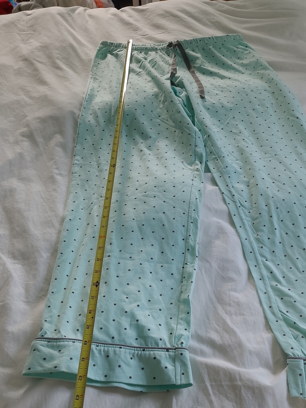 NWT Pajamagram Pajama Set Pale Blue With Grat Dot, Med, Small Flaws - Picture 13 of 13